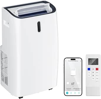 TABU 12,000BTU Portable Air Conditioners with Heater, 4-in-1 Portable AC Unit with Heating, Dehumidifier, Fan Mode, WIFI&Remote Control, Window Mount Kit Included