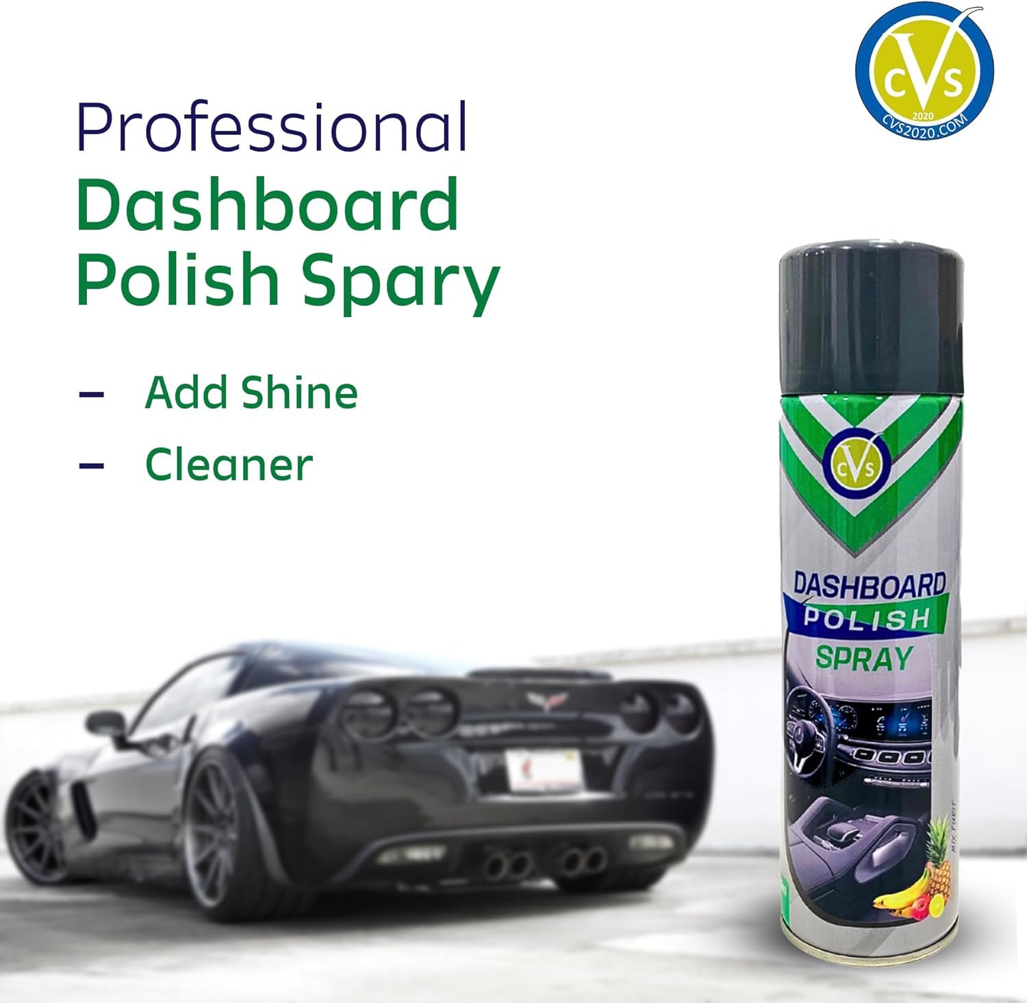 CVS - Spray de silicona para salpicadero de coche: limpia, brilla y protege el interior del coche, restaura el brillo, limpiador interior del coche, elimina la suciedad, el polvo y los residuos, aroma
