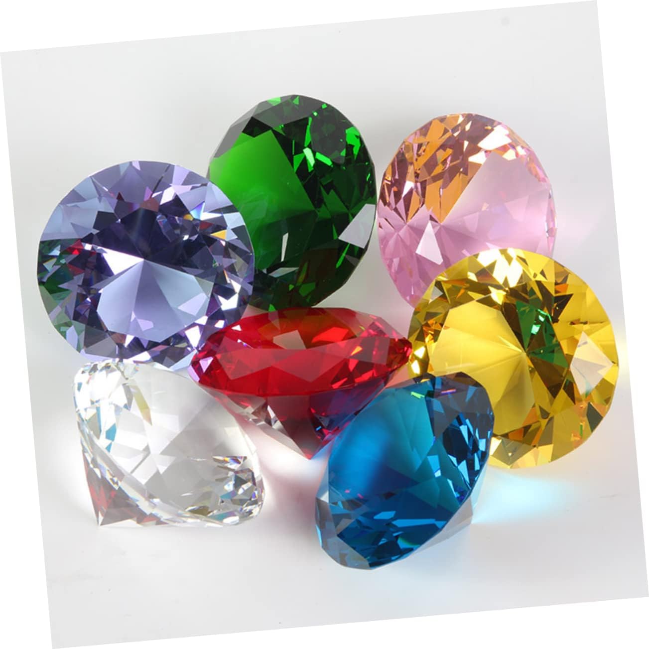 Cabilock 20pcs Mixed Color Crystal Diamond Decorative Ornaments Elegant Faux Gems for Wedding Home and Bridal Shower Centerpieces