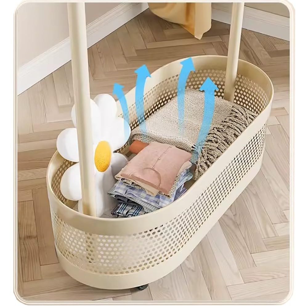 Forthcan Stand appendiabiti con ruote,Appendiabiti mobile, multifunzione, antiruggine, regolare