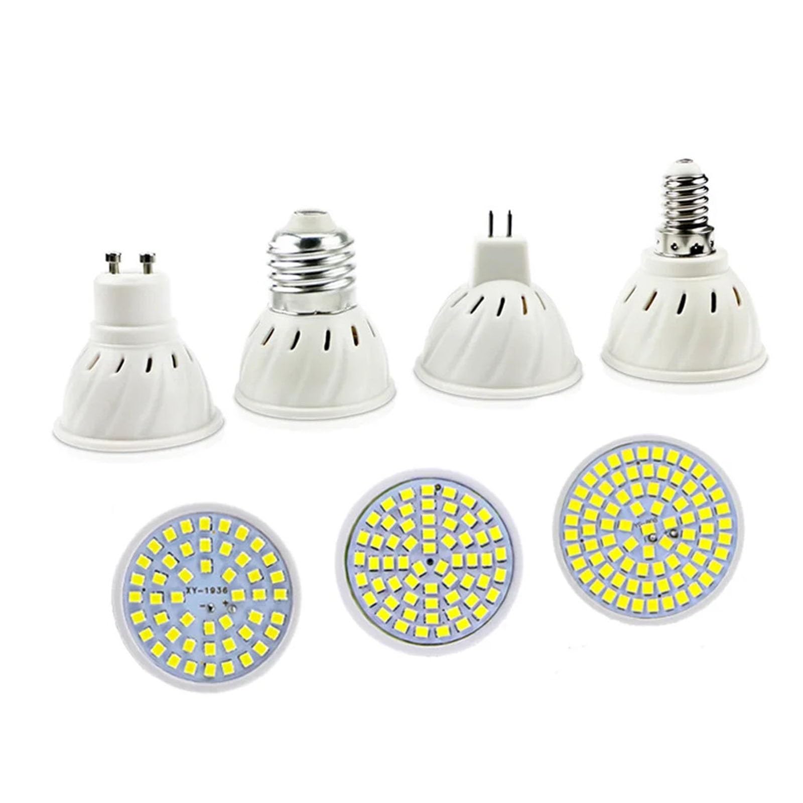Générique Żarówka LED GU10, E27, E14, 220 V, 240 V, 48, 60 lub 80 LED, reflektor 2835 SMD, oświetlenie (ciepła biel, E14_48 LED)
