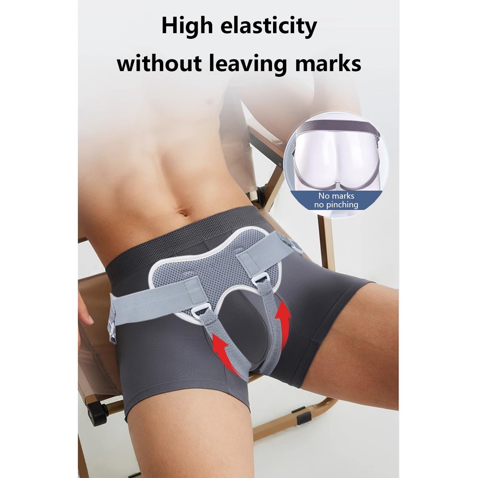 Pavis Slip Ernia Inguinale, Cinto per Ernia Inguinale, Cinto Erniario, Design del Pacco di Compressione Triangolare con Cuscinetto di Compressione Rimovibile E Cinturino Inguinale Regolabile