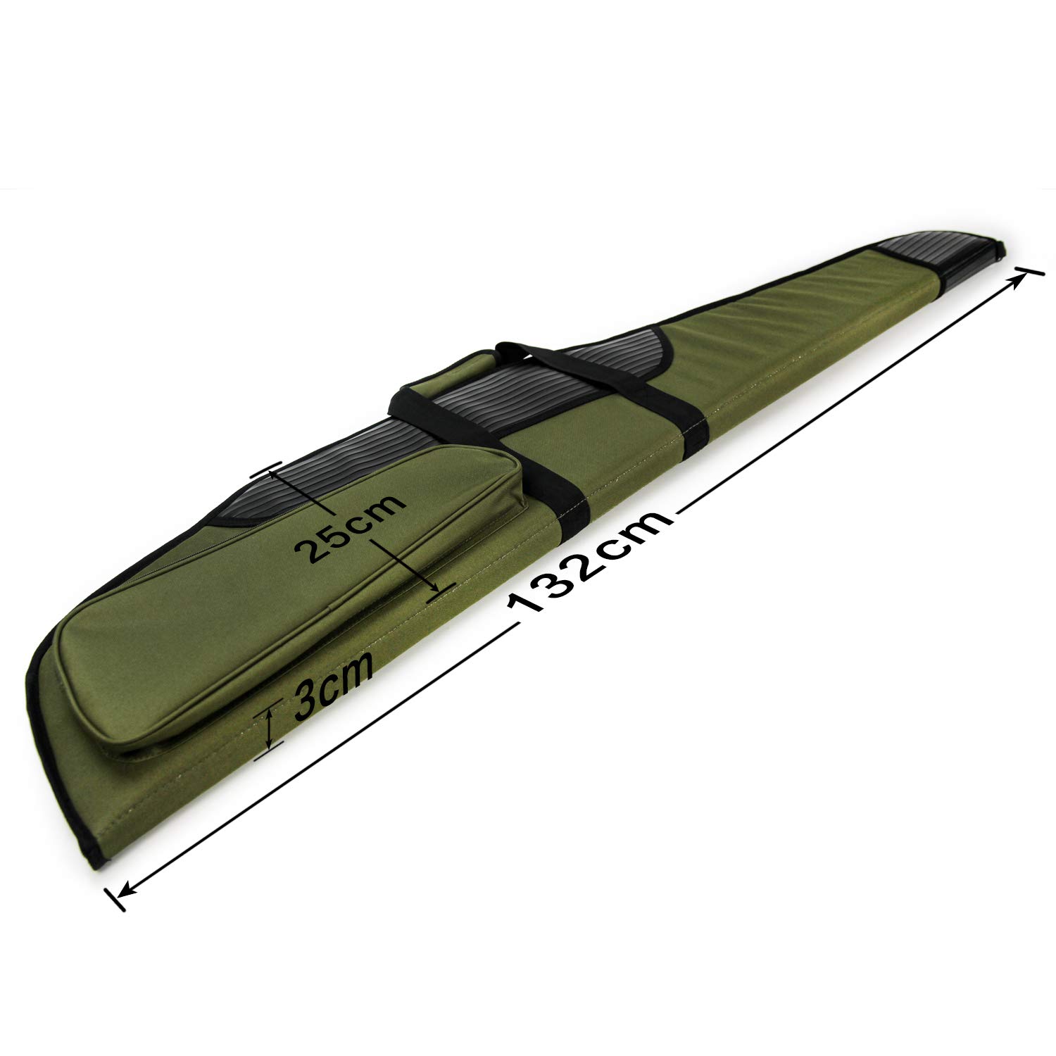 GUGULUZA Funda para Carabina, Acolchada Bolsa de Transporte con Correa de Hombro Ajustable para Rifle Armas, Verde 130cm
