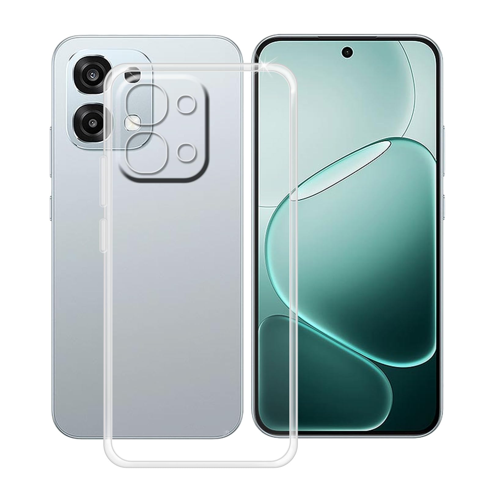 GOKEN Cover Per Oppo A76 4G / A36 4G + 2 Vetri Temperati, Custodia In TPU Morbido Con Effetto Gradiente, Blu/Rosa, Antigraffio E Antiurto