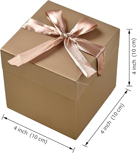 Miniatura 3 de Paquete de 12 cajas de regalo con tapas cajas cuadradas anidadas con tapas para el día del padre graduaciones bodas cumpleaños y Navidad dorado 4 x