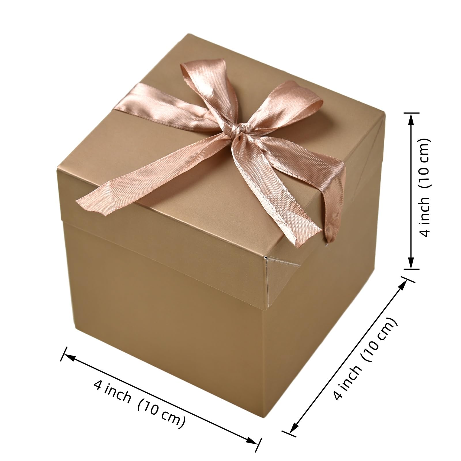 12 Pack Gift Boxes with Lids,Squared Boxes with Lids for Fathers Day Graduations, Weddings, Birthdays and Christmas(Gold, 4”×4”×4”) - Image 3