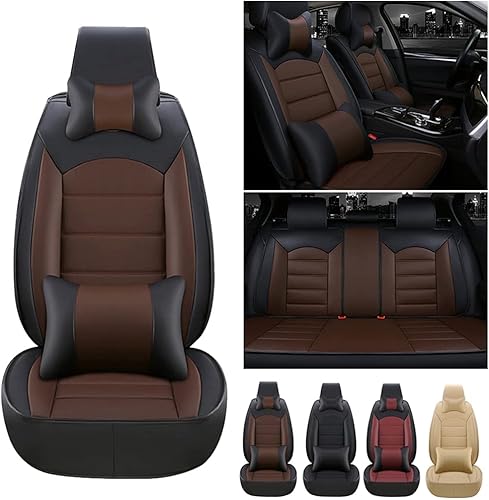 Fundas de asiento delantero y trasero con reposacabezas cojines para Audi A5 Sportback Coupe 2010-2021 Funda de asiento de coche de lujo de piel