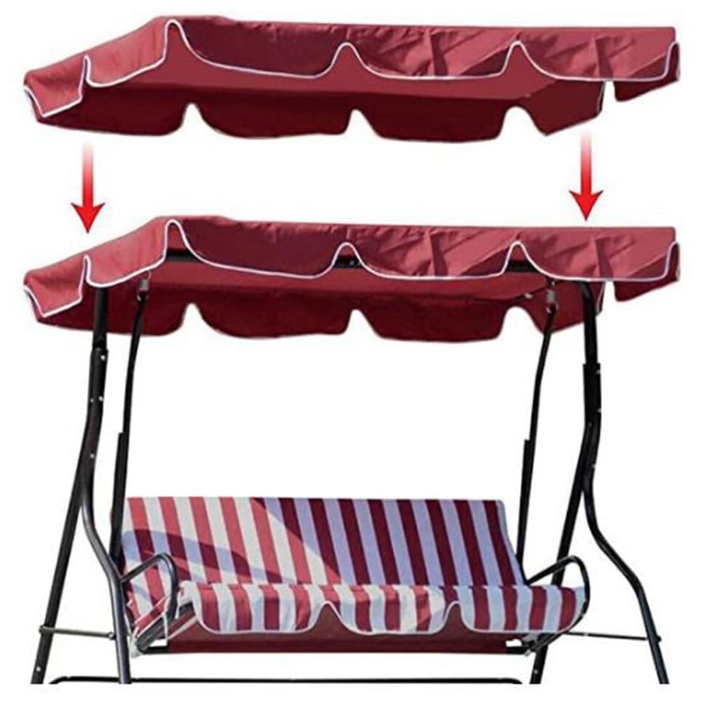 Baldacchino di ricambio impermeabile per dondolo da giardino a 3 posti, resistente ai raggi UV, 142 x 120 cm