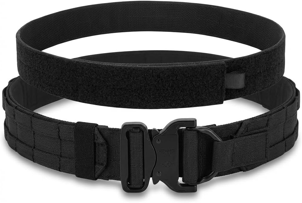 1.75" MOLLE Tactical Battle Belt with 1.5" Inner Hook Loop Belt - Quick Release D-Ring Buckle