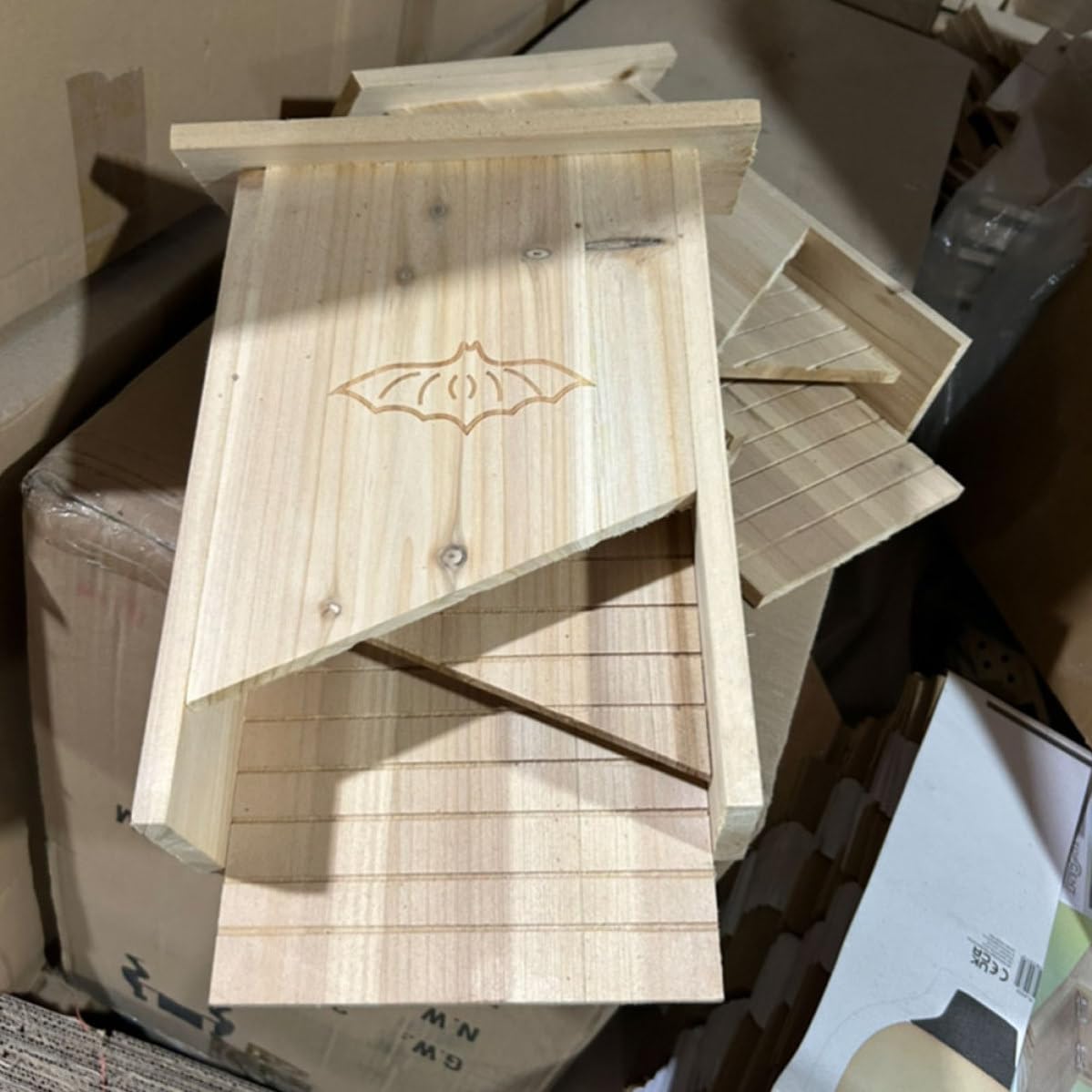 Casa per Pipistrelli in Legno per Cortile, Rifugio Esterno Beige