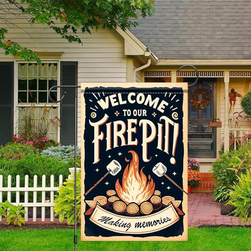 Image of Nuxovilar Camping Flag Fire Pit Garden Flag 12x18 Inches Polyester