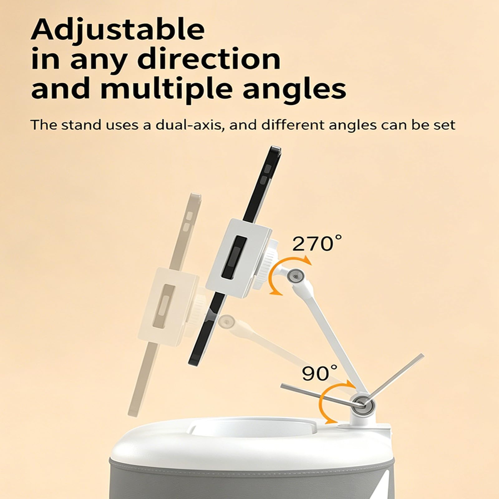 Soporte Plegable para teléfono con Brazos Ajustables y Cuenco para Aperitivos Desmontable para Cama, sofá o Ver películas Aire, Soporte Ajustable para tabletas
