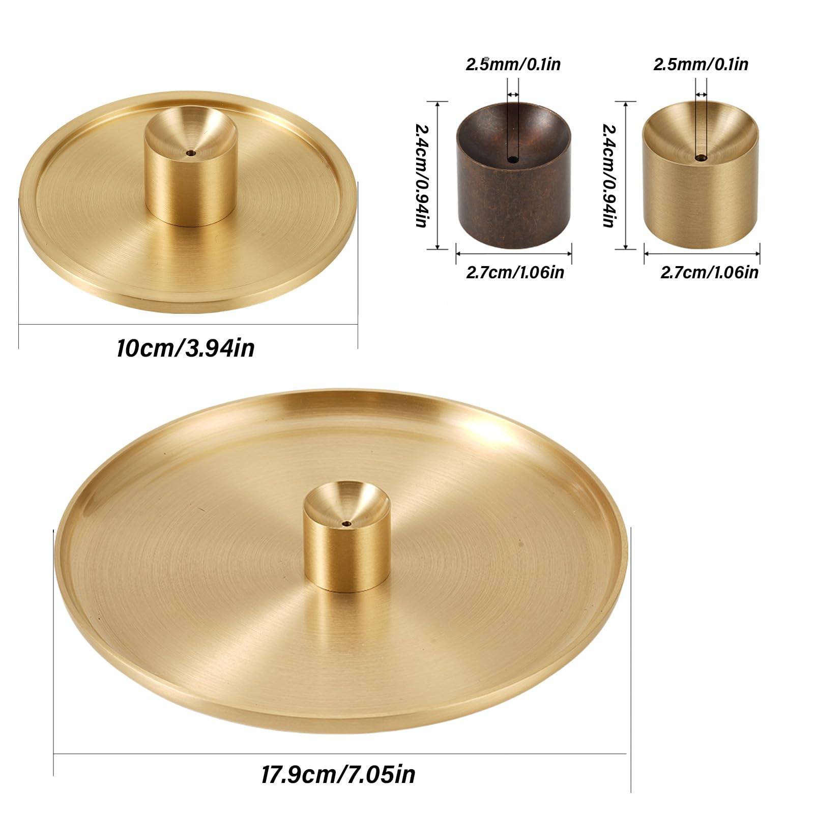 Elegante bruciatore di incenso in ottone con vassoio raccogli ceneri per meditazioni decorazioni per la casa Incensi coni Holder Set