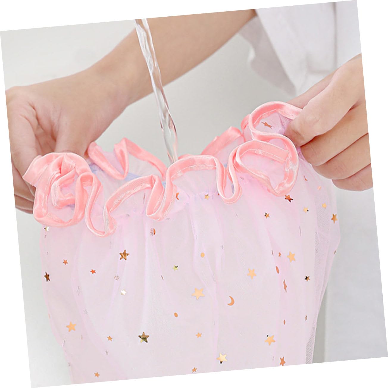 minkissy Lot De 5 Bonnets De Bain Pour Femmes Bonnets De Bain En Maille Pour Le Traitement Des Cheveux À Lhuile Confortables Pour Filles Élégants Pour La Maison 3 Pièces X 5