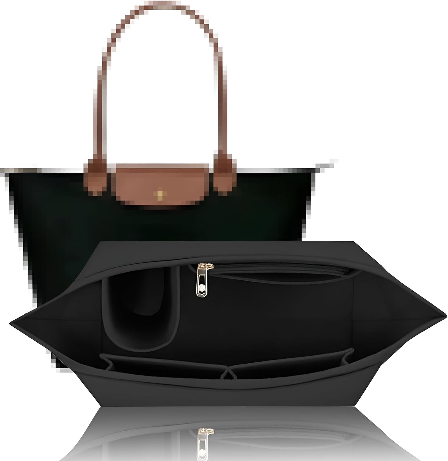 Organizer voor Longchamp tas, tasorganizer voor Longchamp L,organizer voor longchamp,multi-pocket vilten handtas organizer voor inzetstuk portemonnee
