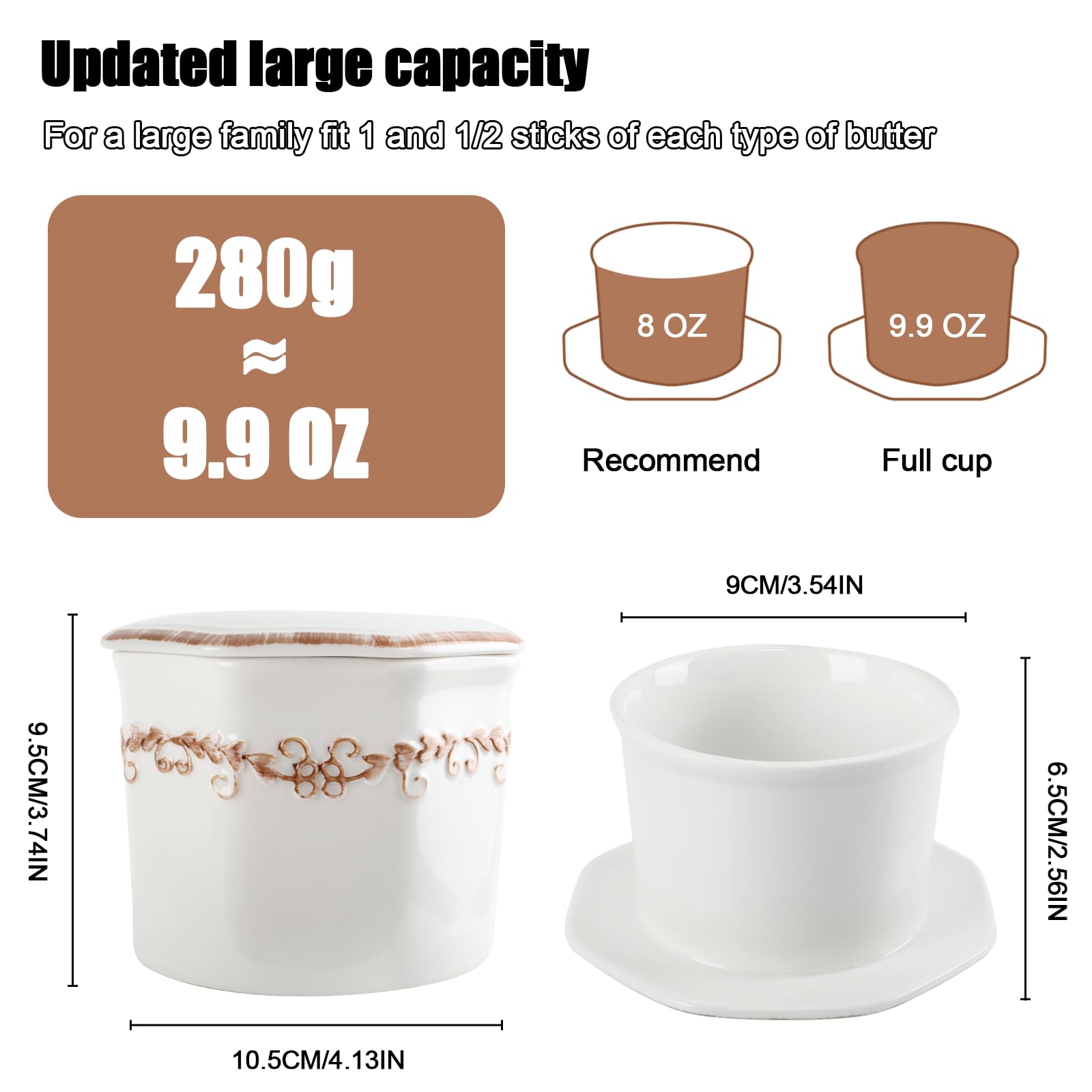 Beurre Pot En Porcelaine, Beurrier à Eau Avec | WhichOne