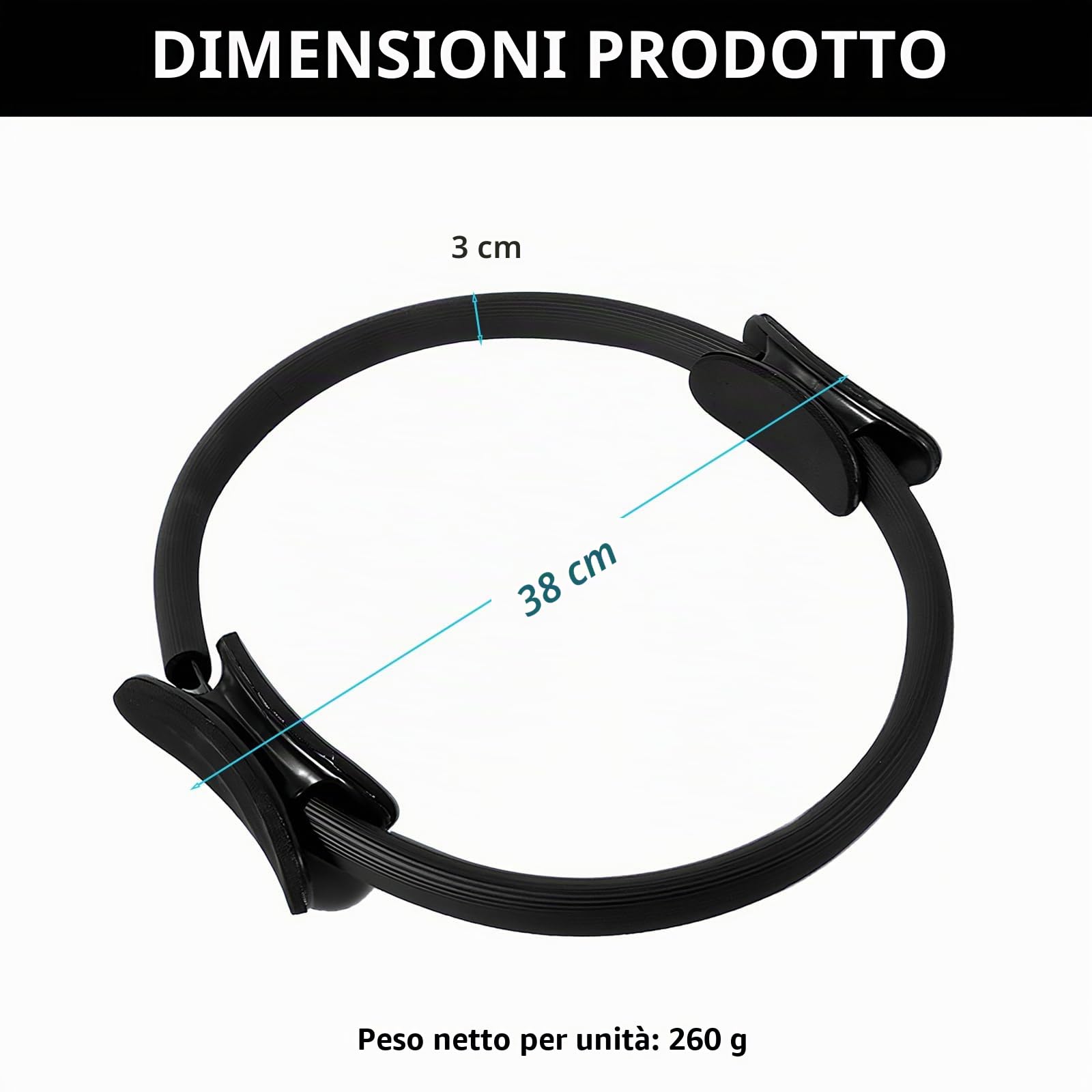 Anello da pilates – Anello fitness per donne e uomini, pilates Circle per pancia, gambe, glutei – Pilates Reformer, pilates Ring Principiante & Avanzati – Allenatore per pavimenti pelvici di alta