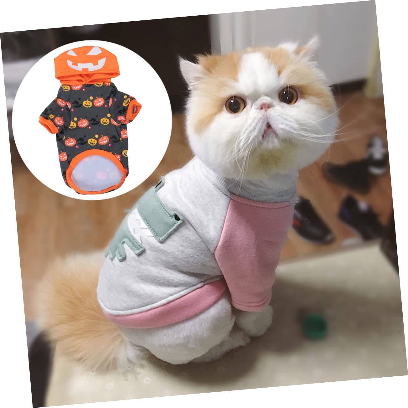 HMJGDHX 2 Pezzi Addensare Vestiti Caldi per Animali Domestici Costume da Zucca di Halloween per la Festa di Cosplay dell'animale Domestico del Cane