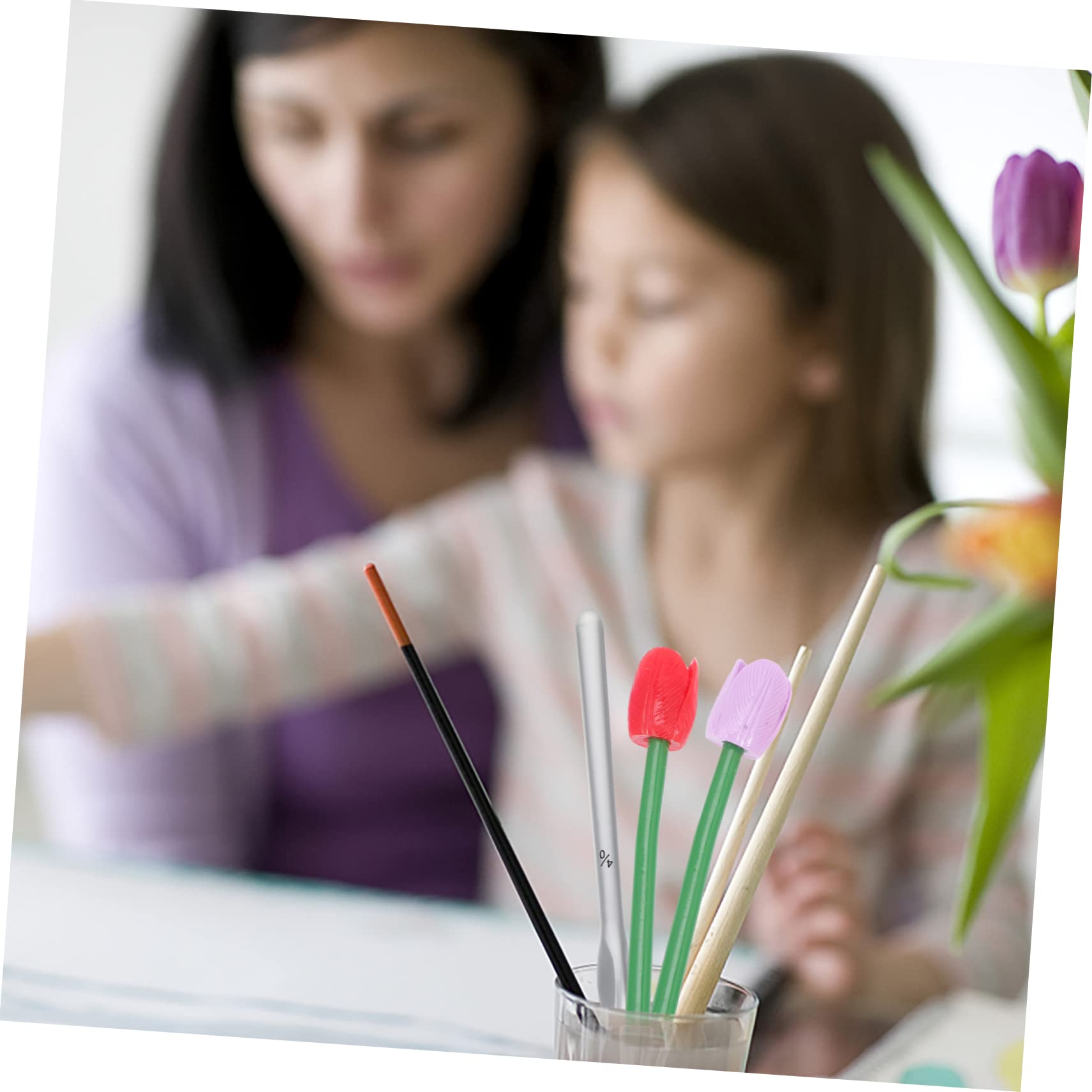 4 Ensembles Stylo À Bille Tulipe Stylo Rose Stylos À Fleurs Changeant De Couleur Gel Décoratif S'agiter Stylos À Bille De Couleur Rétractable Stylos Roses Plastique 6 Pièces * 4