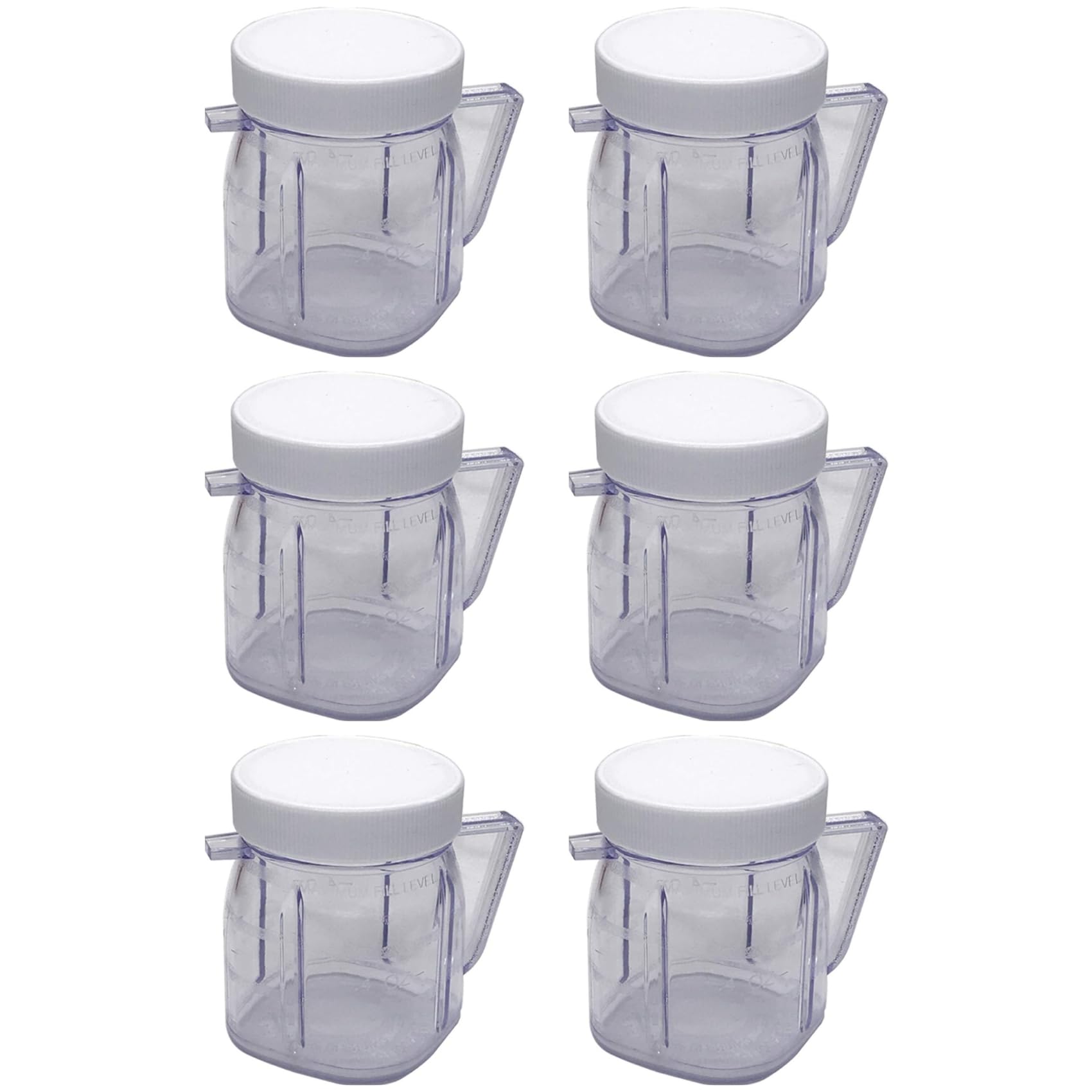 Hndhbfgrt For Blender Replacement Parts, 4937 Mini Osterizer Blender Jar Accessory, Cup Mini Plastic Jars with Lids (6 Pack)