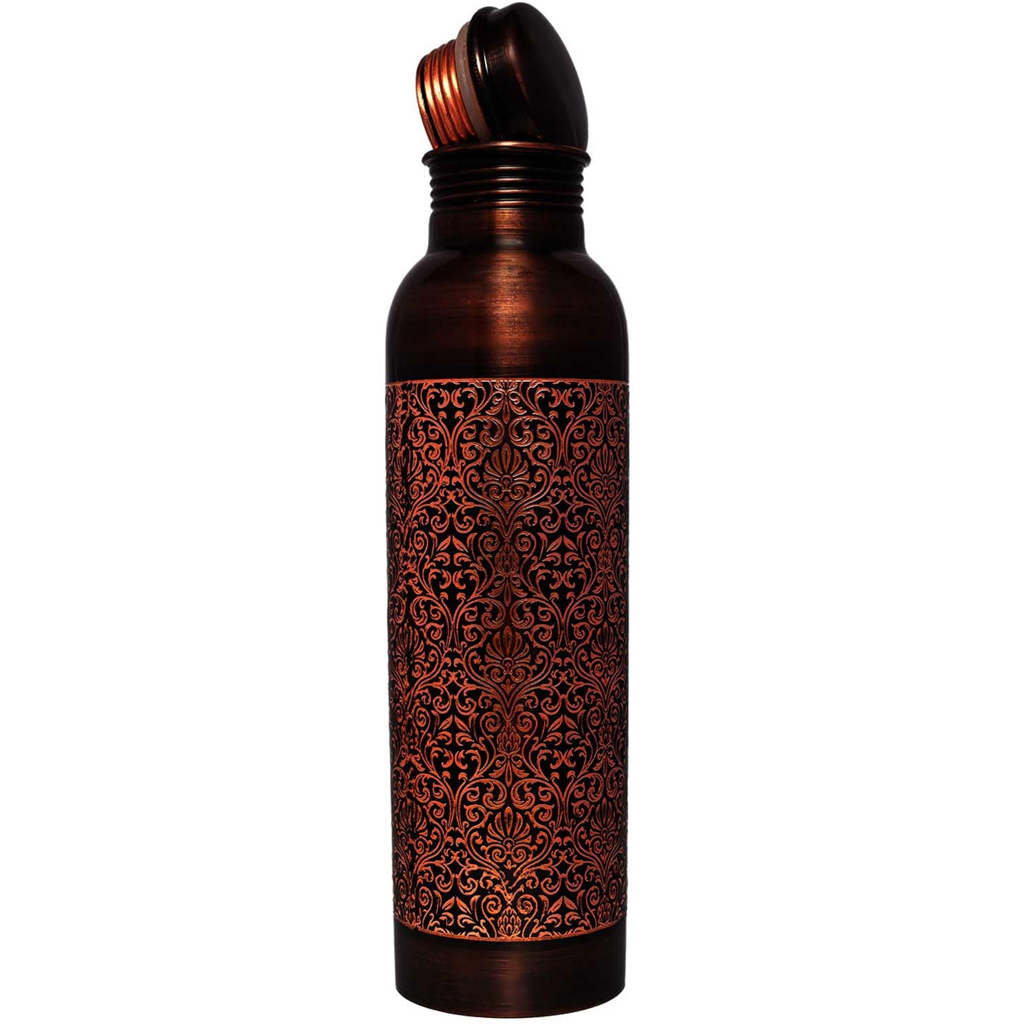 ANCIENTIMPEX Bottiglia di rame Premium Retro Finish, capacità 950 ml per benefici per la salute ayurvedica