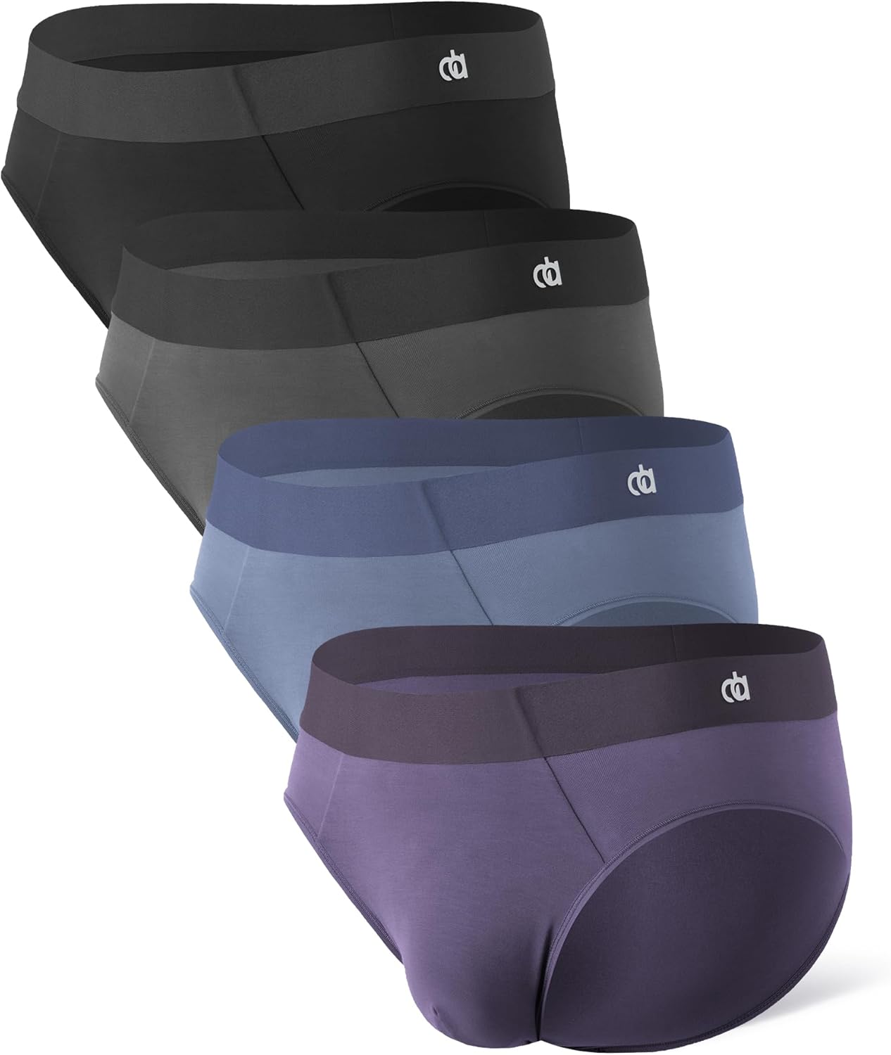 DAVID ARCHY Seamless Men's Briefs Modal Ultra Soft Breathable No Fly Support Pouch Mens Underwear Briefs 4 Pack