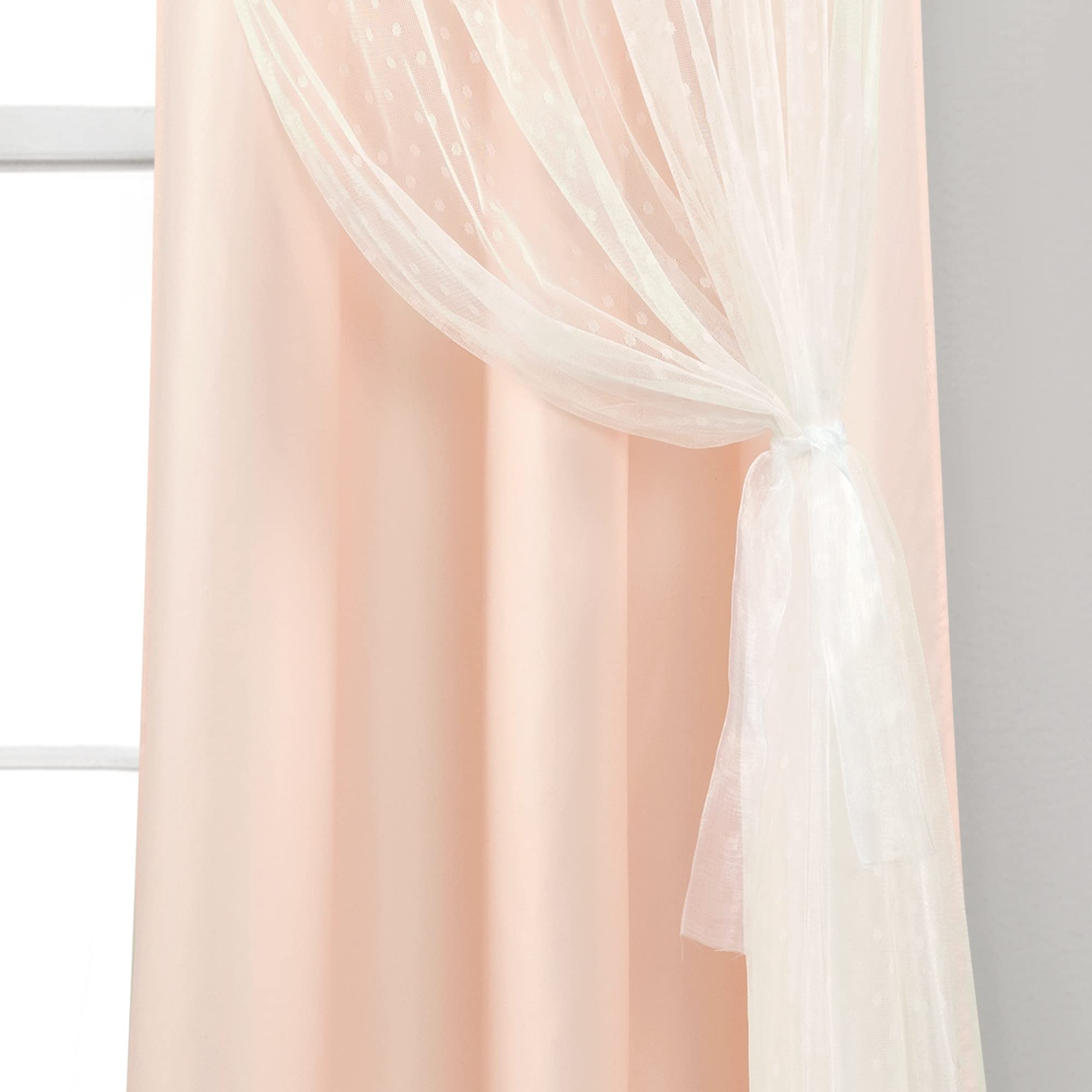 Amazon｜Lush Decor Cottage 水玉シアーウィンドウカーテンパネル