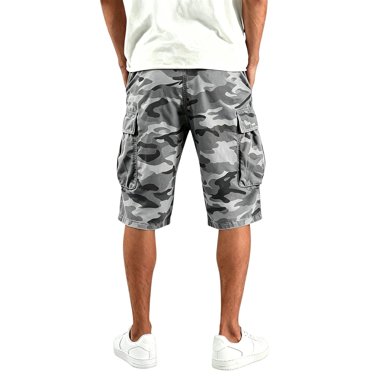 Short de travail pour homme, motif camouflage, hip-hop, surdimensionné