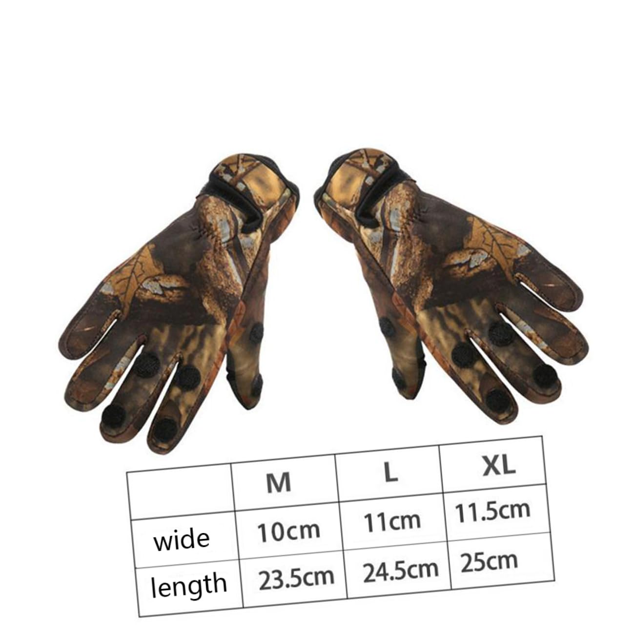 SUPVOX 1Pair Fashion Neoprene Thermal Gloves for Winter Slip Finger Exposure Design Windproof Outdoor Gloves for Driving Cycling Fishing Camping XL Camouflage