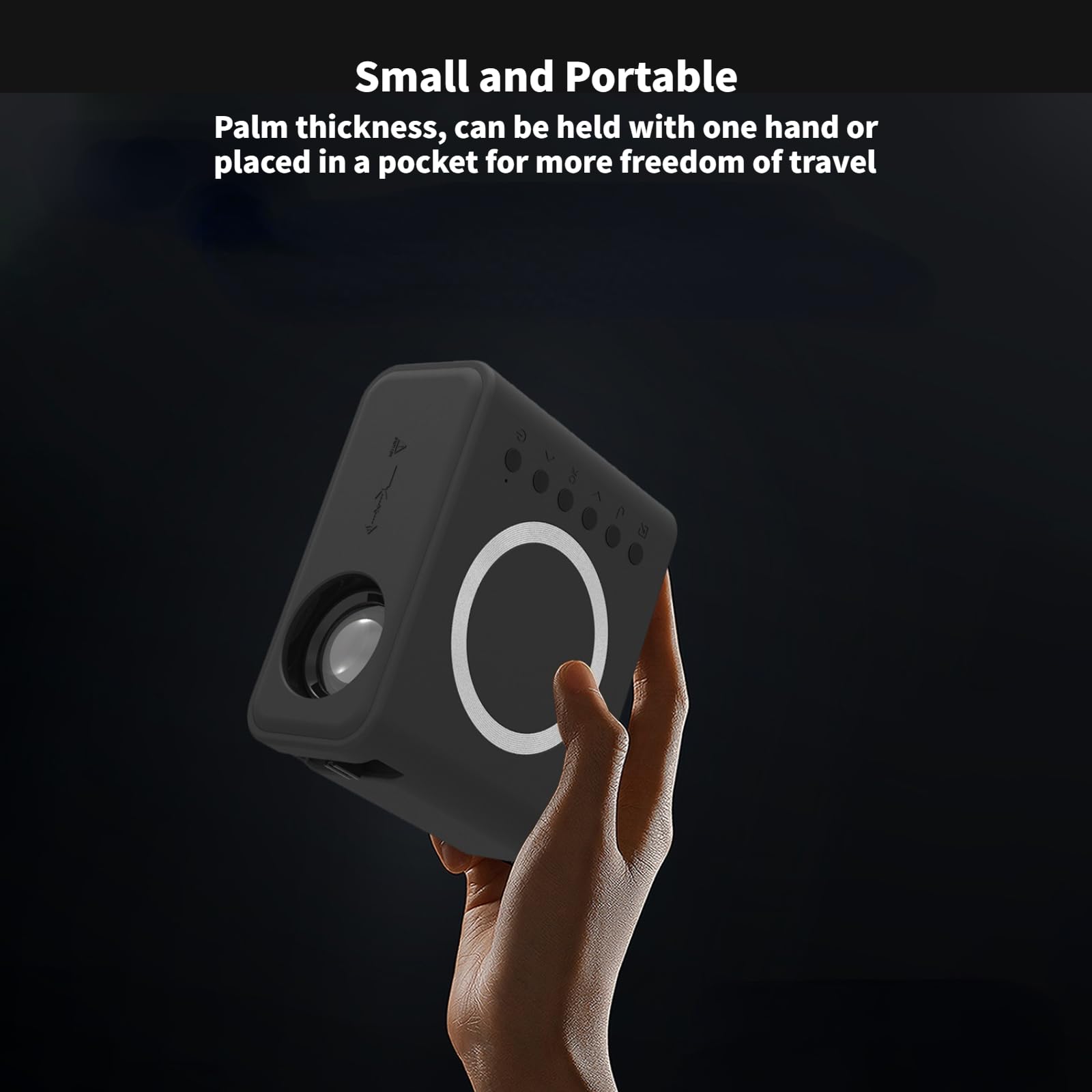 Mini Projecteur Portable Haute Définition 1080P Haut-parleurs 4Ω 2W Intégrés Protection des Yeux Projecteur de Cinéma Maison pour iOS pour Android pour Ordinateur Portable (Blanc)