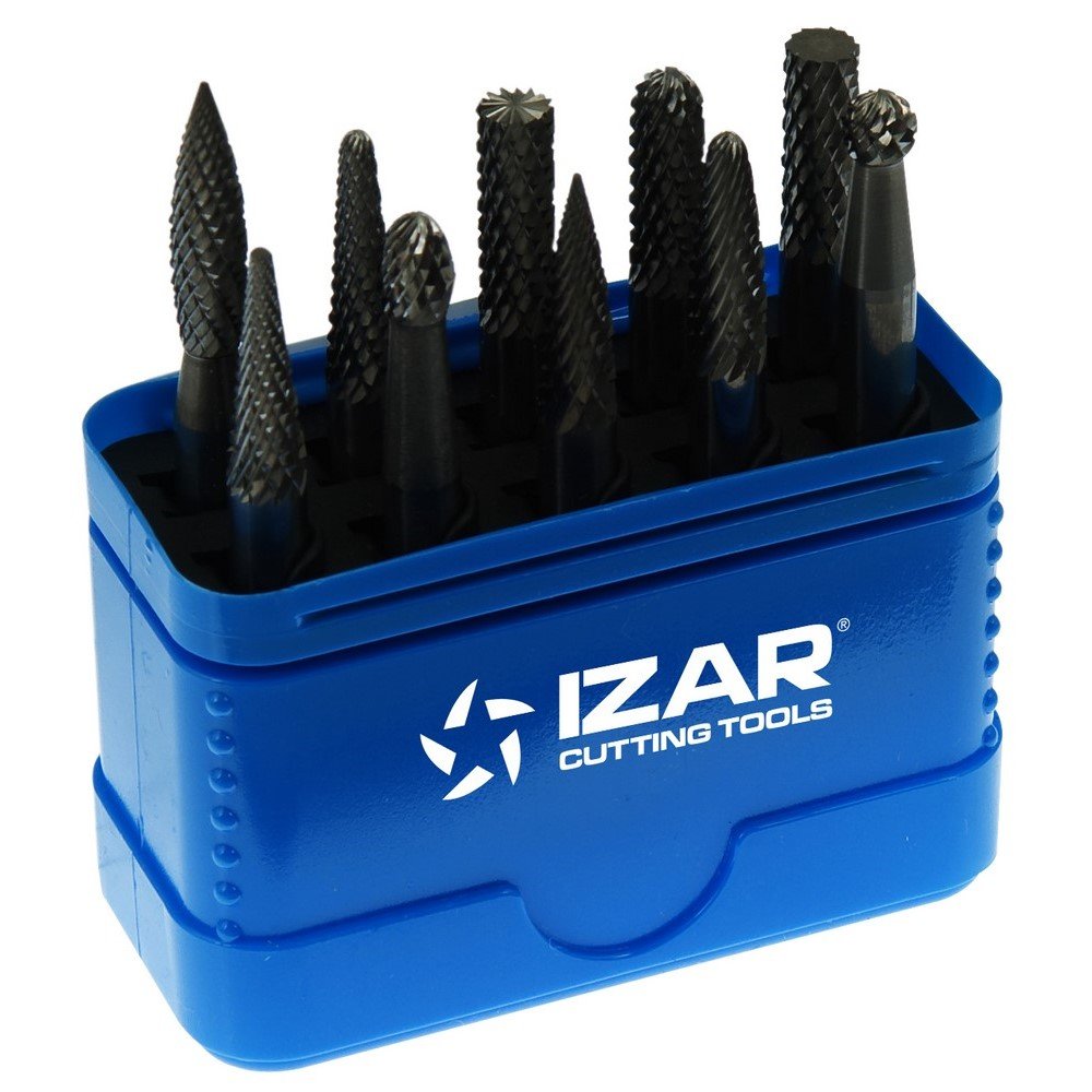 Izar 45811 Juego Fresas Rotativas Metal Duro, 9200, Dentado 6, 10 Piezas, 6.00 mm Diámetro Corte