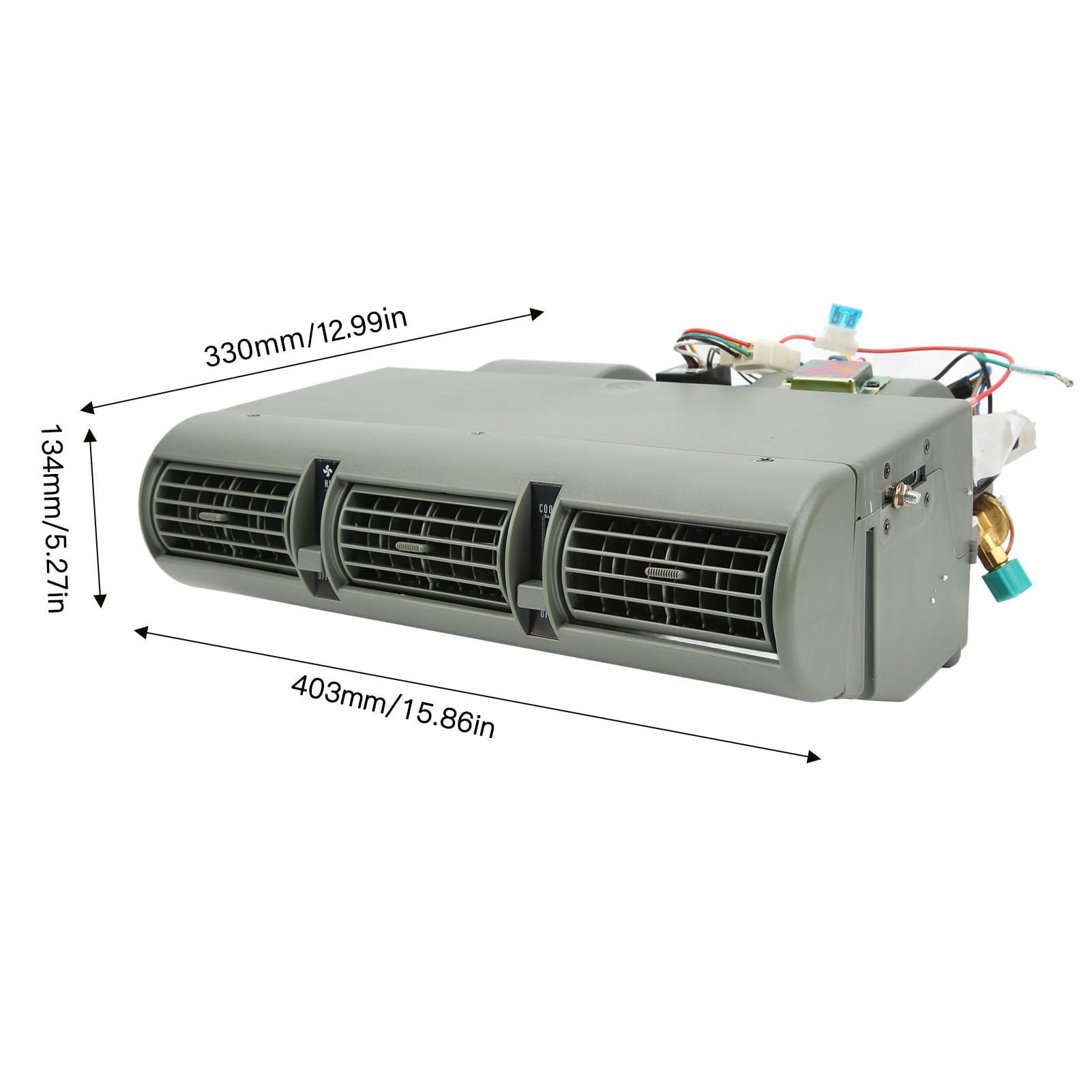 evaporatore AC per veicoli universali, design bobina a 4 vie, controllo a 4 velocità del, per auto, camion, kit di installazione semplice incluso
