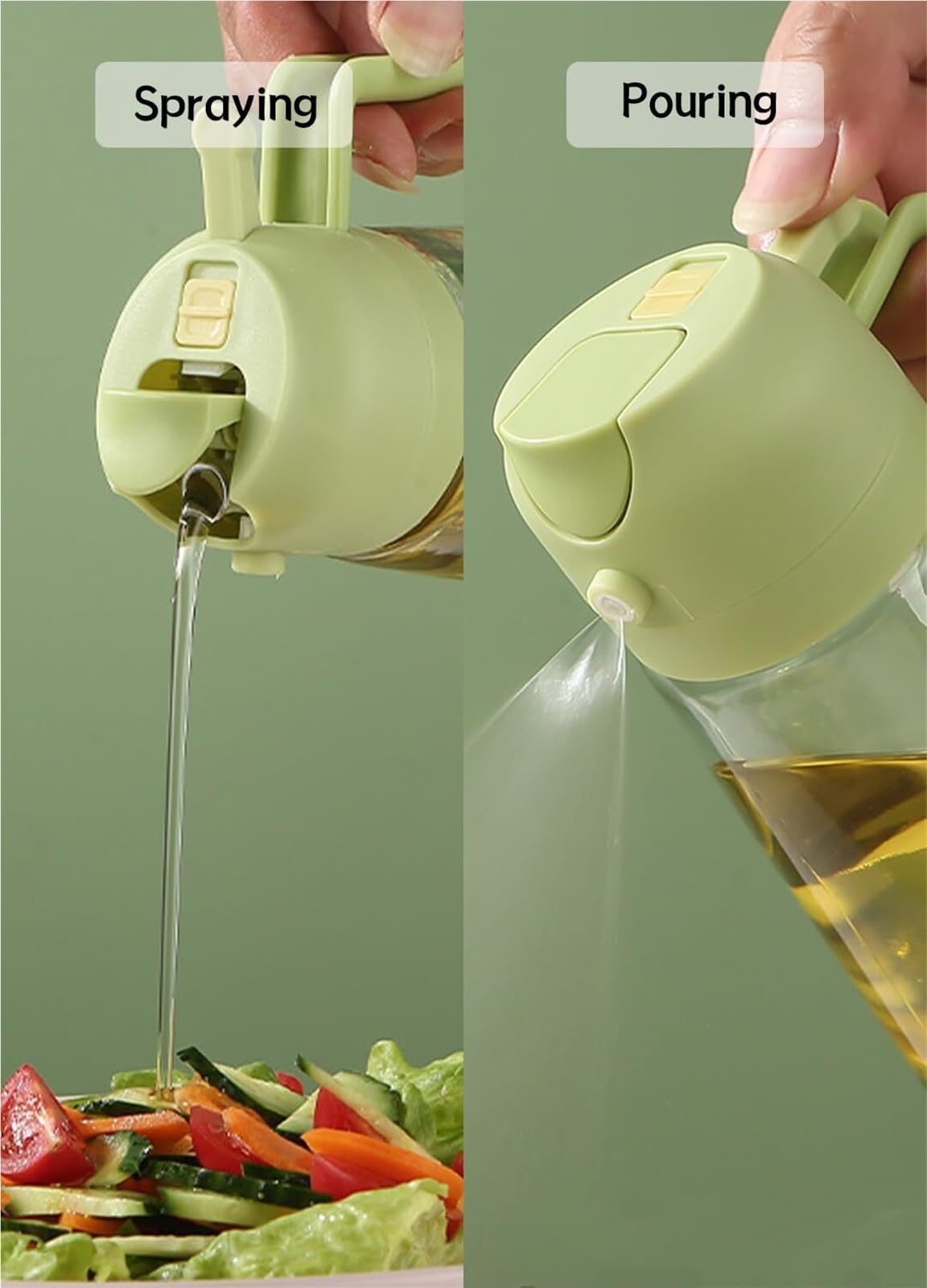 Dispensador de Aceite y Vinagre El Aceite De Oliva En Aerosol Es Adecuado For Cocinar, Freír Con Aire, Asar A La Parrilla Y Hornear Jarra de Aceite(White)