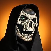 Vista 6 de Máscara de calavera con mandíbula móvil, espeluznante máscara de cabeza completa para Halloween, máscara de esqueleto de látex aterradora