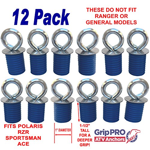 Lot De 4 Ancrages GripPRO Pour VTT/UTV Polaris Ranger - Points D'Attache Lock & Ride (Trou 4.5cm)
