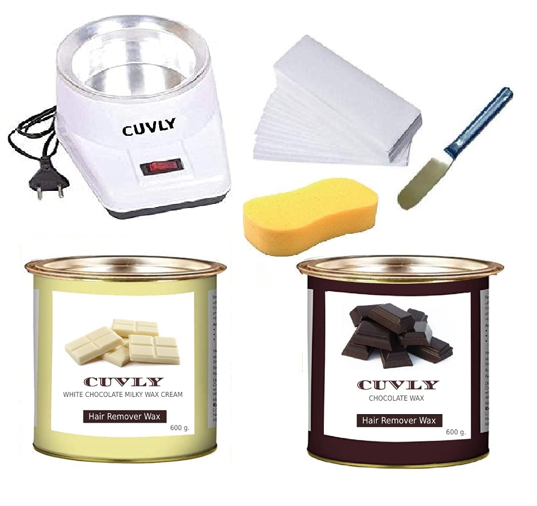 CUVLY Waxing Kit Combo Wax Machine, Wax Heater, Chocolate Wax Women