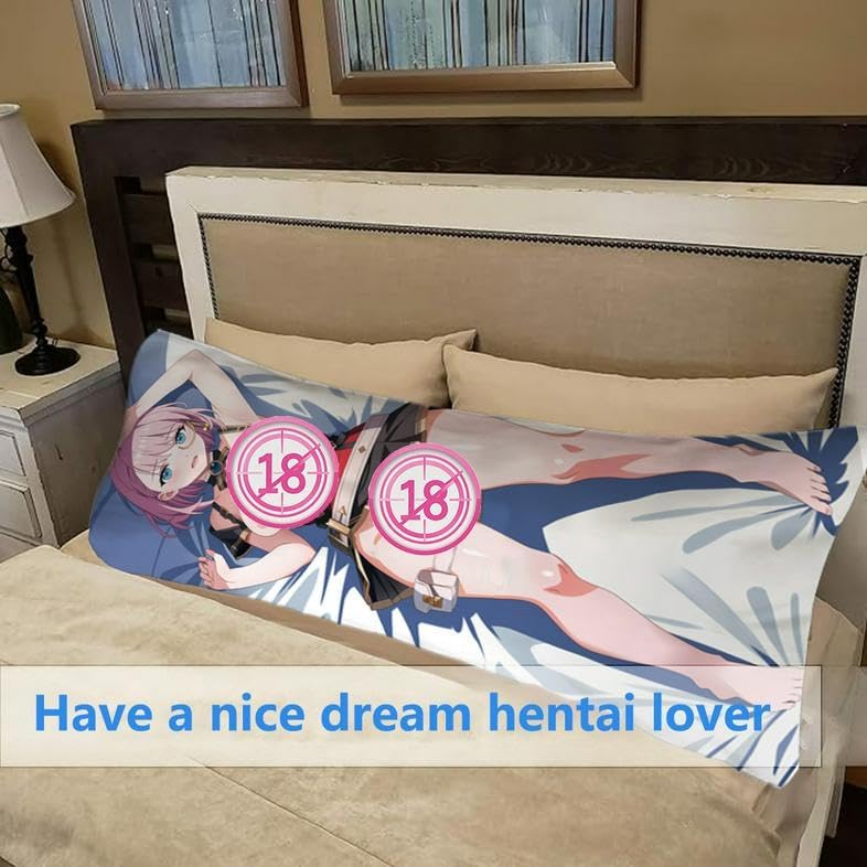 Anime Body Pillow Hentai Throw Pillow Waifu Pillow Custom Body Pillow Case 2-Side Print Pillow Case 59 in X 19.6 in(Uncensored)