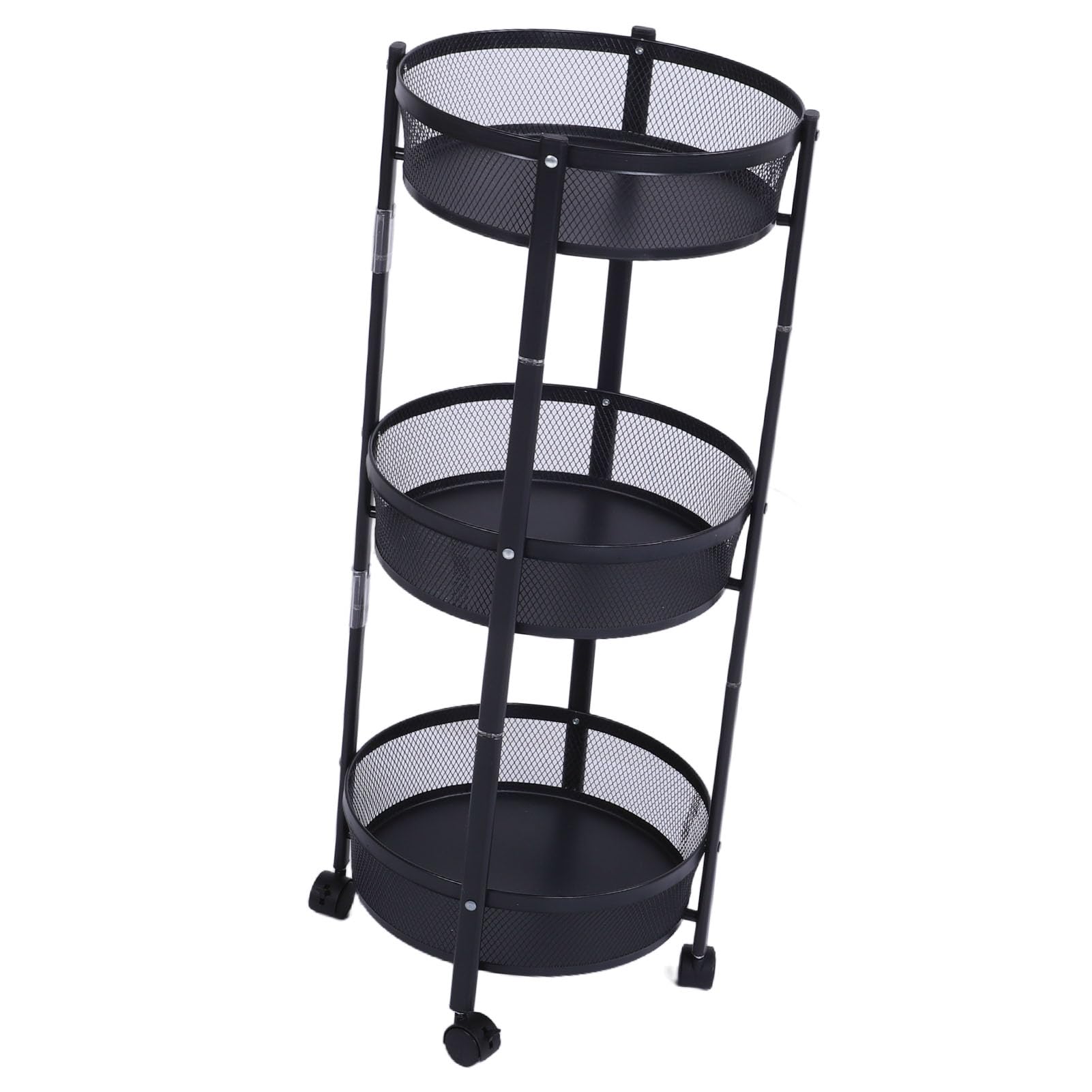 Carrello Metallico Utilitario, Carrello Rotondo Pieghevole a 3