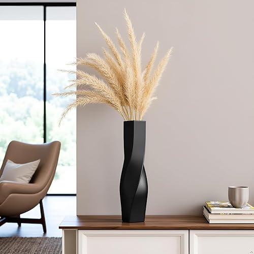 Miniatura 6 de Jarrón alto en el suelo, florero geométrico trenzado de 16.34 pulgadas para el hogar, sala de estar, centros de mesa de flores, estante, mesa,