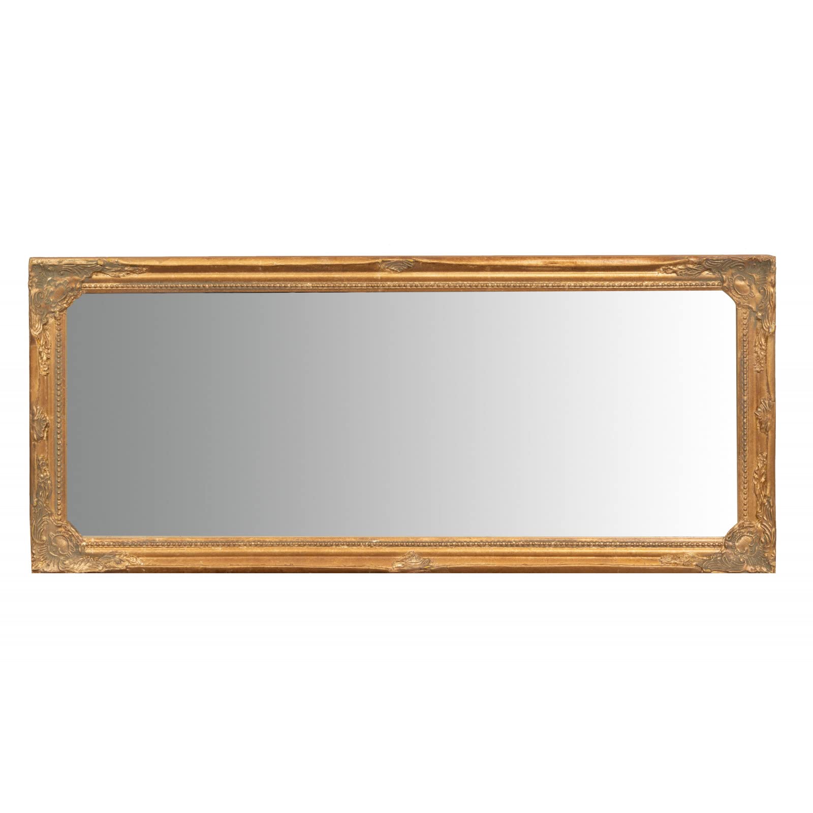 Biscottini Espejo de Pared baño y Dormitorio 37x84x5 cm | Espejo Entrada de Pared con Ganchos | Espejo Dorado