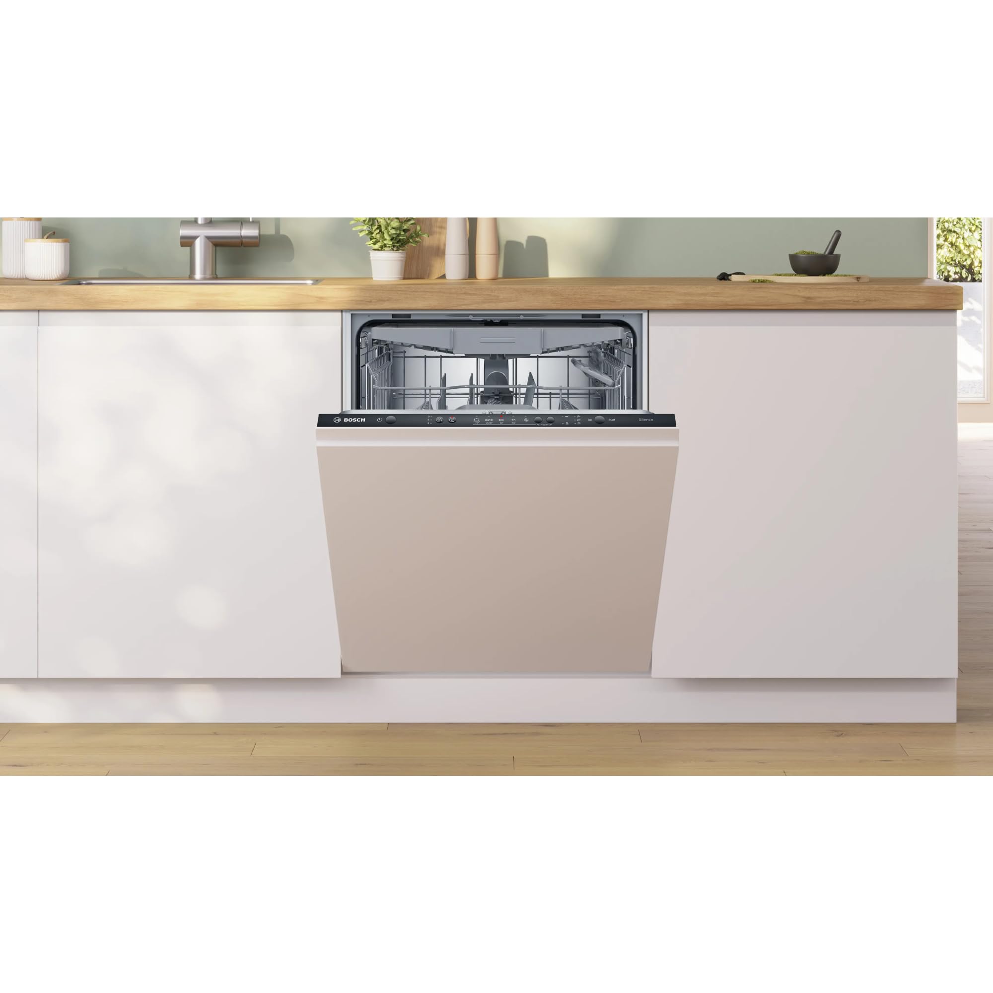 Bosch SMV25EX06F Series 2 - Dishwasher, Built-in, Info Light | 60 cm, Induction motor, Upper basket adjustable to 3 heights, AquaStop, red indicator light