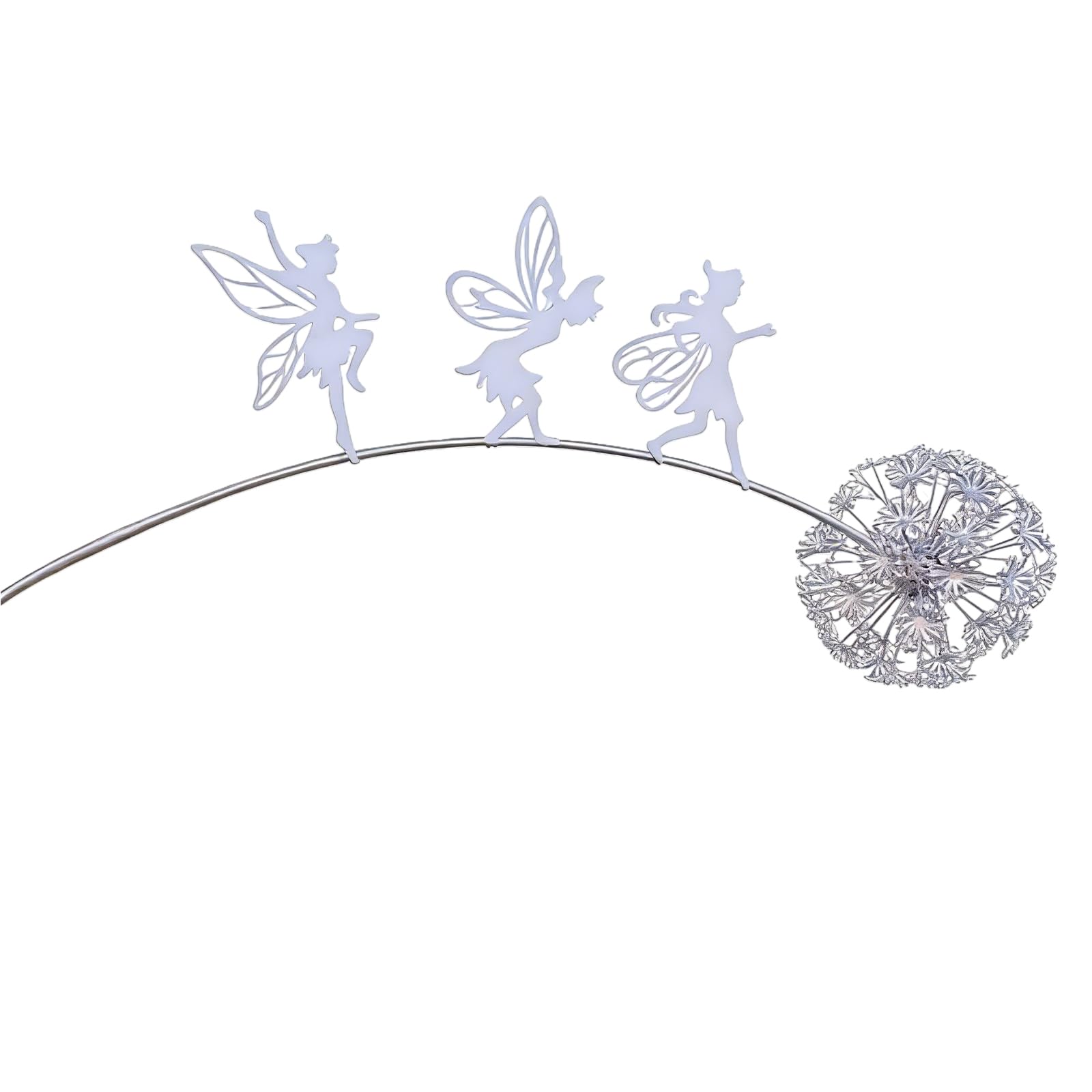 CenviaLuxy Fairies Dandelions Garden Ornament, Metal Fairy Dance Together Stake Yard Decoration Sculpture for Outdoor Garden Lawn Yard