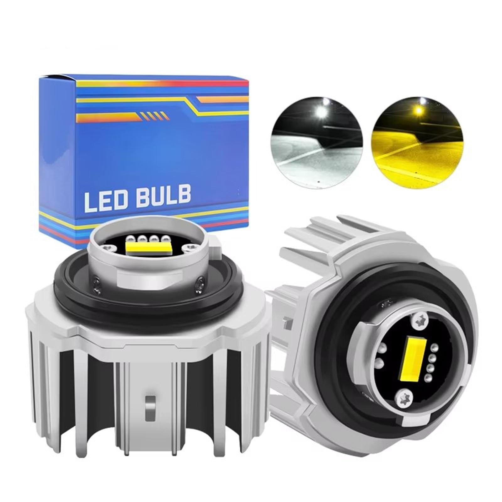 Fendinebbia Per Auto A LED L1B LW5B Lampada Di Retromarcia Bianca Gialla Lampadine Per Plug And Play Per Toyota Fanali Fendinebbia(White and Yellow)
