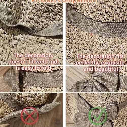 Sombrero Paja Plegable para Mujer con Ala Ancha miniatura 4