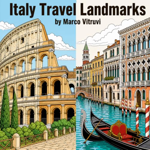 Adult Coloring Book Italy Travel Landmarks: Intricate Architectural Line Art of Renaissance Details & Hidden Courtyards: 24 Precise Geometric Drawings ... Buildings for Relaxation and Creative Focus image 2