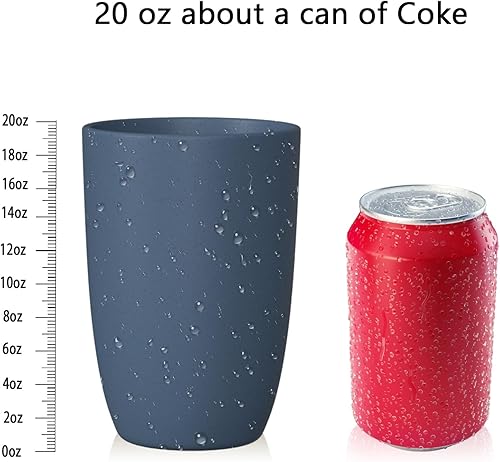 Miniatura 2 de Homienly Vasos de paja de trigo, 8 vasos reutilizables, 20 onzas, azul marino, sin BPA, aptos para lavavajillas, microondas, premium, duraderos,