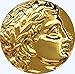 Golden Artifacts Apollo & Lyre, Famous Greek Coin Pendant with Chain, Unique Gift, Greek Mythology (30PC-G)