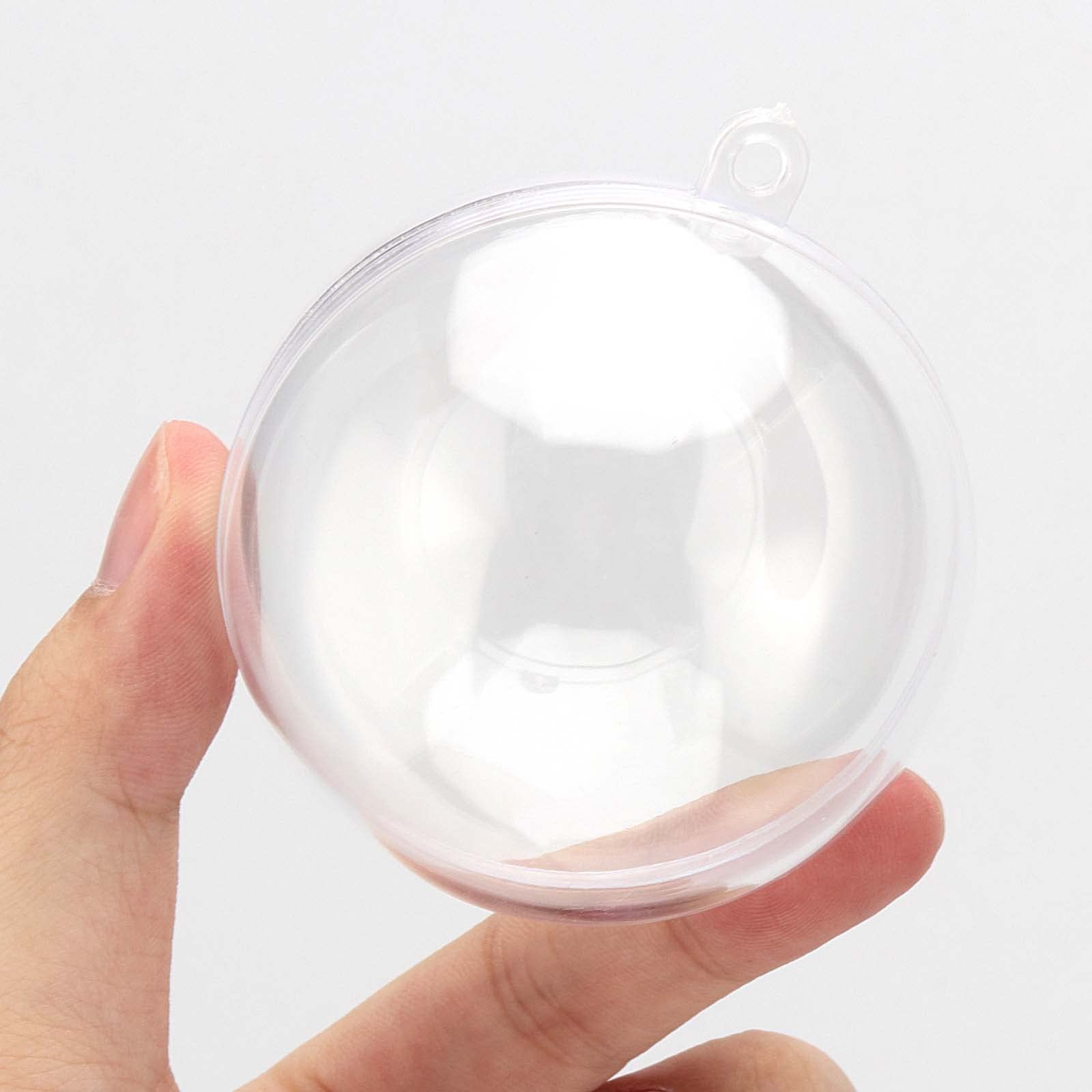 JEUIHAU Palline di Natale Trasparenti Riempibili da 6 cm, Palline di Vetro per Feste e Matrimoni