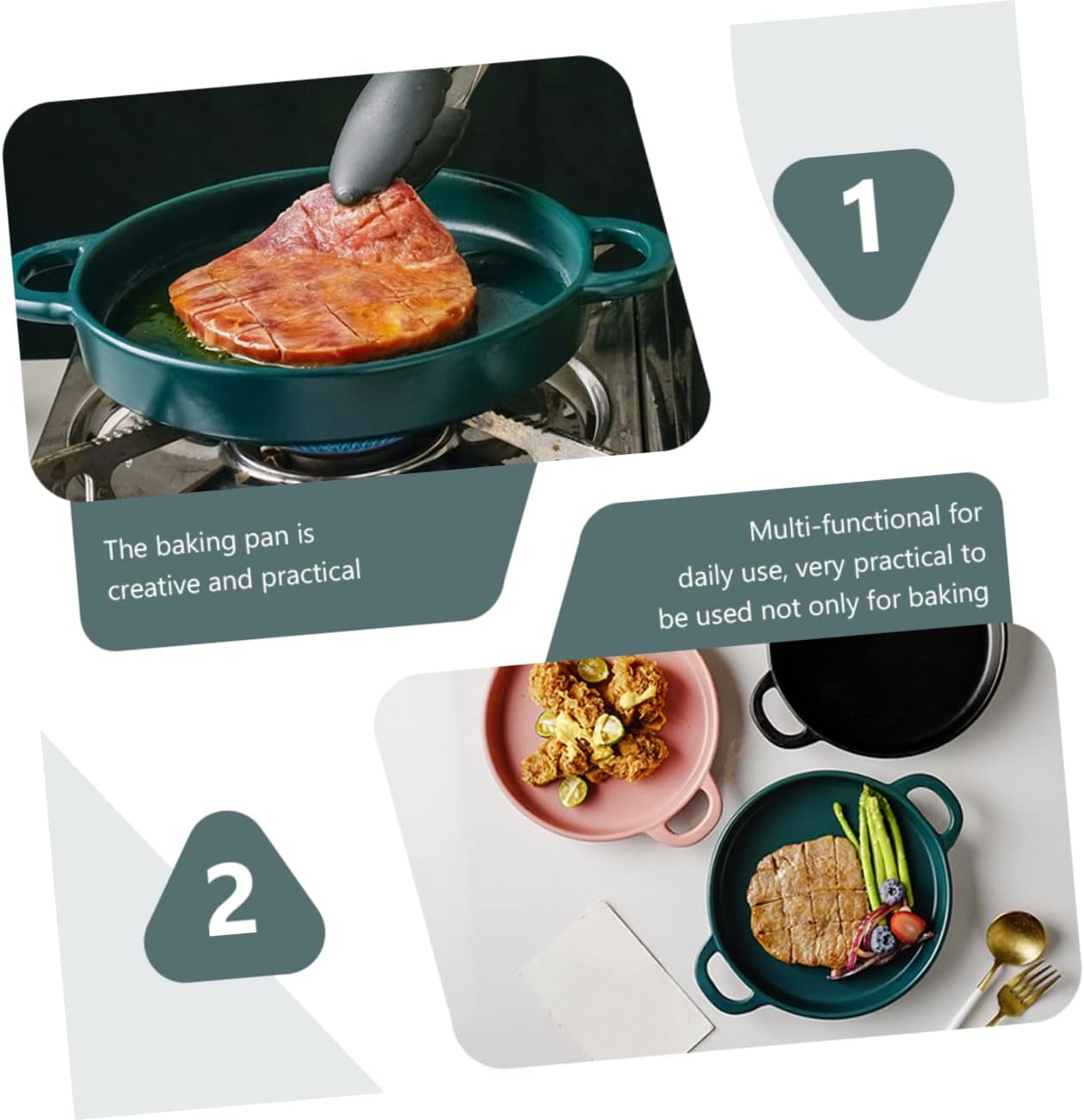 Unomor High-temperature Resistant Ceramic Grilling Platter Baking Dish Oven Friendly Easy to Use