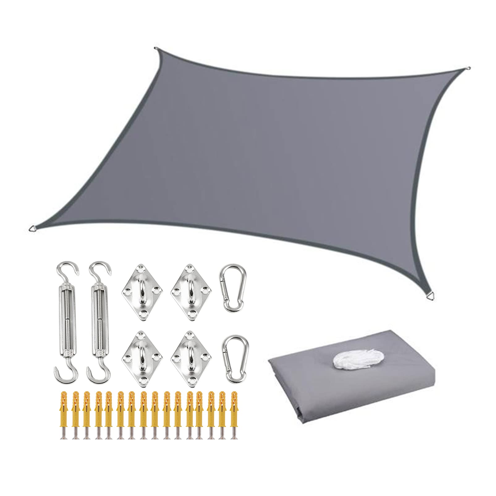 Voile d'ombrage gris pour réception et fête en terrasse de jardin